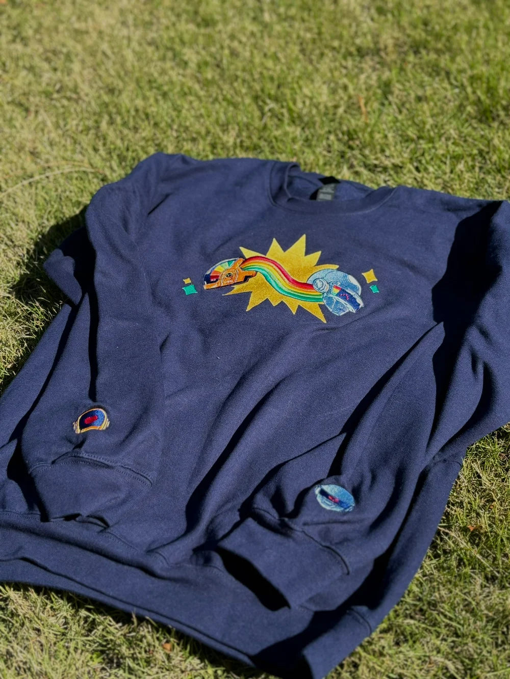 Rainbow Helmet Embroidered Sweatshirt